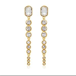 Oscar de la Renta • Tapered Crystals CZ Drop Clip on Earrings